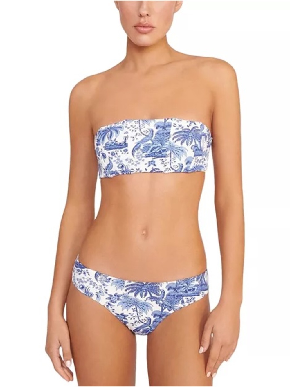 Staud Blue Toile Corsage 2-Piece Swimsuit